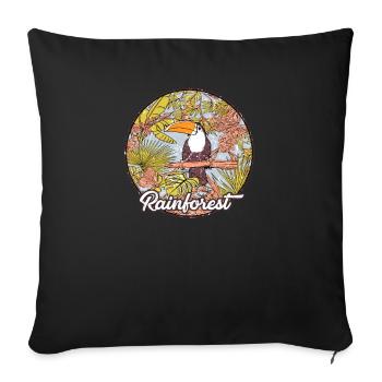 Pelican jungle rainforest tropics environmental protection - Sofa pillowcase 17,3'' x 17,3'' (45 x 45 cm) - black - Front