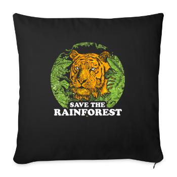 Rainforest tropics environmental protection nature climate change - Sofa pillowcase 17,3'' x 17,3'' (45 x 45 cm) - black - Front