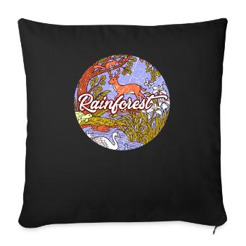 Forêt tropicale tropique protection de l'environnement nature changement climatique - Housse de coussin décorative 45 x 45 cm - noir - Devant