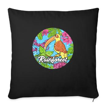 Rainforest tropics environmental protection pelican jungle - Sofa pillowcase 17,3'' x 17,3'' (45 x 45 cm) - black - Front