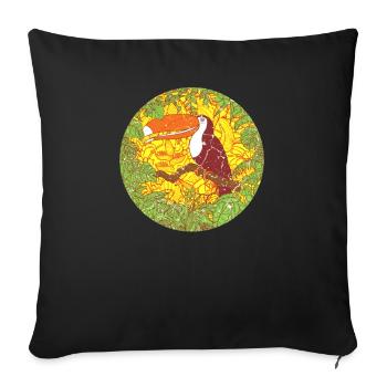 Rainforest tropics environmental protection jungle pelican - Sofa pillowcase 17,3'' x 17,3'' (45 x 45 cm) - black - Front