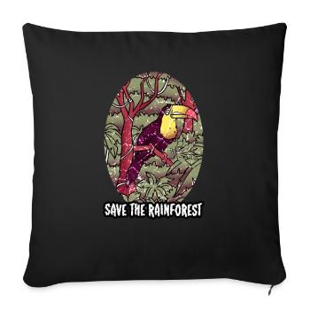 Rainforest tropics environmental protection nature bird - Sofa pillowcase 17,3'' x 17,3'' (45 x 45 cm) - black - Front