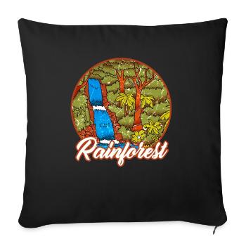 Rainforest tropics environmental protection nature climate change - Sofa pillowcase 17,3'' x 17,3'' (45 x 45 cm) - black - Front