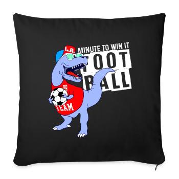 Fußball T-Rex Dinosaurier - Sofakissenbezug 45 x 45 cm - Schwarz - Vorne
