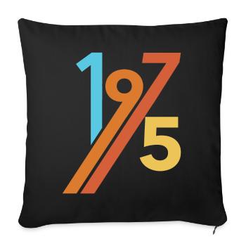 1975 - Sofa pillowcase 17,3'' x 17,3'' (45 x 45 cm) - black - Front