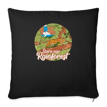 Tiger Rainforest Tropics Jungle Gift Retro - Sofa pillowcase 17,3'' x 17,3'' (45 x 45 cm) - black - Front