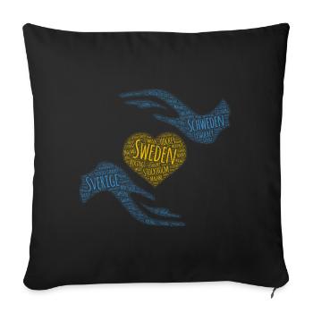 Suède - Housse de coussin décorative 45 x 45 cm - noir - Devant