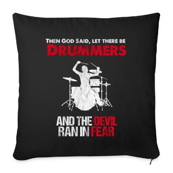 Cadeau Drummer Drummers Drum Drums - Housse de coussin décorative 45 x 45 cm - noir - Devant