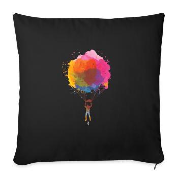 Fallschirmspringen - Sofakissenbezug 45 x 45 cm - Schwarz - Vorne
