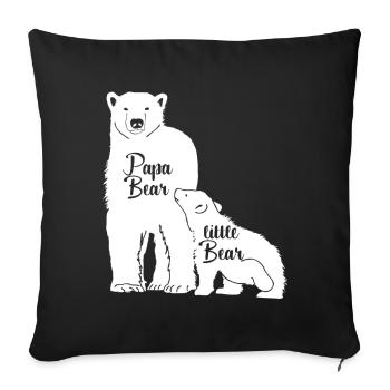 Polar bear dad and son bear bears gift - Sofa pillowcase 17,3'' x 17,3'' (45 x 45 cm) - black - Front