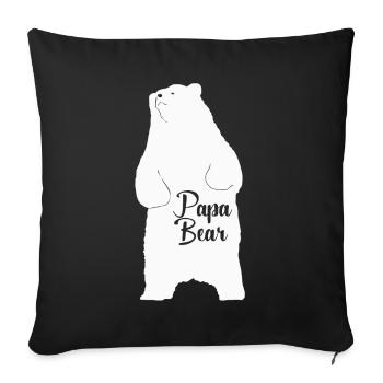 Dad bear father polar bear gift - Sofa pillowcase 17,3'' x 17,3'' (45 x 45 cm) - black - Front