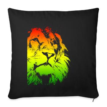 Tête de lion - Housse de coussin décorative 45 x 45 cm - noir - Devant