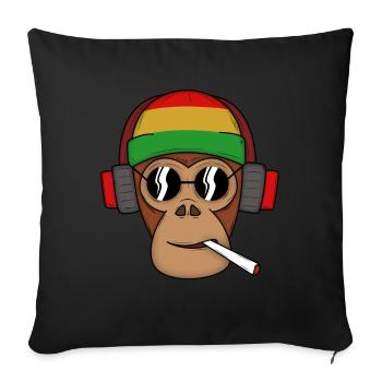 Smoke monkey - Sofakissenbezug 45 x 45 cm - Schwarz - Vorne