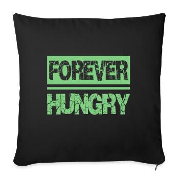 hunger - Sofa pillowcase 17,3'' x 17,3'' (45 x 45 cm) - black - Front