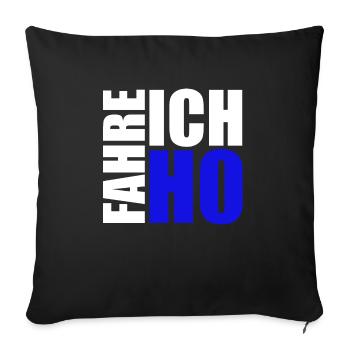 Voie ferrée modèle H0 idée cadeau - Housse de coussin décorative 45 x 45 cm - noir - Devant