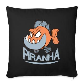 Piranha - Housse de coussin décorative 45 x 45 cm - noir - Devant