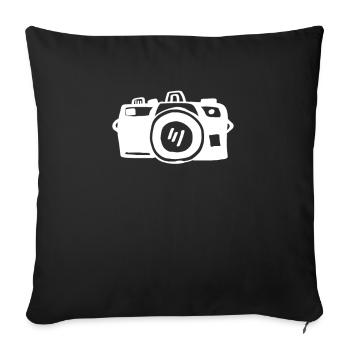 Caméra seulement blanc - Housse de coussin décorative 45 x 45 cm - noir - Devant