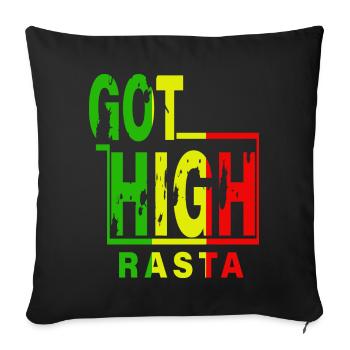 Got high rasta - Sofa pillowcase 17,3'' x 17,3'' (45 x 45 cm) - black - Front
