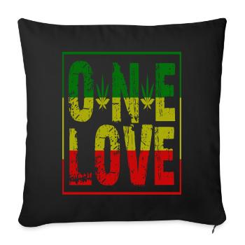 Rasta one love - Sofa pillowcase 17,3'' x 17,3'' (45 x 45 cm) - black - Front