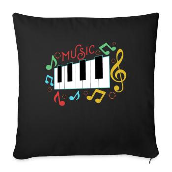 musique - Housse de coussin décorative 45 x 45 cm - noir - Devant