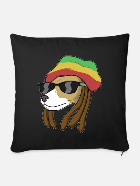 Reggae Dog - Sofakissenbezug 45 x 45 cm - Schwarz