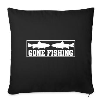 Gone Fishing - Sofa pillowcase 17,3'' x 17,3'' (45 x 45 cm) - black - Front