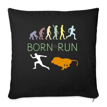 Né pour courir EVOLUTION - Housse de coussin décorative 45 x 45 cm - noir - Devant
