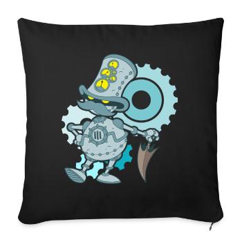 Robotter - Sofakissenbezug 45 x 45 cm - Schwarz - Vorne