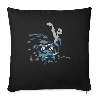 Gorilla mit Zigarette - Sofakissenbezug 45 x 45 cm - Schwarz - Vorne