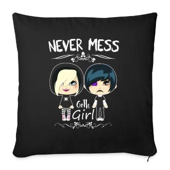 Gothic Girls - Sofa pillowcase 17,3'' x 17,3'' (45 x 45 cm) - black - Front