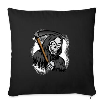 Faux homme avec tête de mort - Housse de coussin décorative 45 x 45 cm - noir - Devant