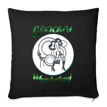 Groovy Wonderland - Sofa pillowcase 17,3'' x 17,3'' (45 x 45 cm) - black - Front