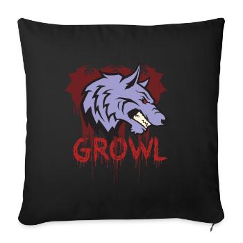 Howling Wolf - Sofa pillowcase 17,3'' x 17,3'' (45 x 45 cm) - black - Front