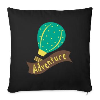 Ballon à air chaud ADVENTURE - Housse de coussin décorative 45 x 45 cm - noir - Devant