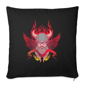 Bikers with flames and wings - Sofa pillowcase 17,3'' x 17,3'' (45 x 45 cm) - black - Front