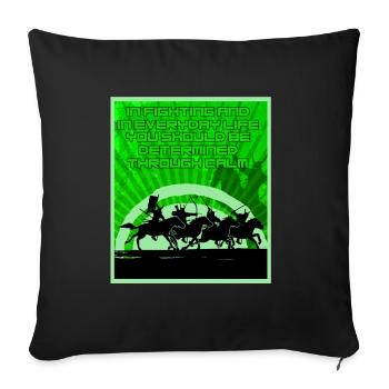 Combattants à cheval - Housse de coussin décorative 45 x 45 cm - noir - Devant