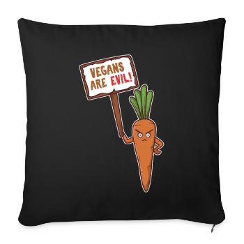 Les végétaliens sont diaboliques - Housse de coussin décorative 45 x 45 cm - noir - Devant