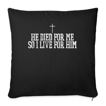 Bible de Pâques chrétienne - Housse de coussin décorative 45 x 45 cm - noir - Devant
