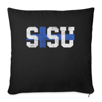 Sisu Finland Finnish Finnish - Sofa pillowcase 17,3'' x 17,3'' (45 x 45 cm) - black - Front