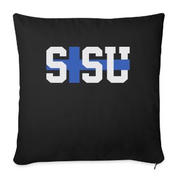 Sisu Finnish Finnish Finnish Flag - Sofa pillowcase 17,3'' x 17,3'' (45 x 45 cm) - black - Front