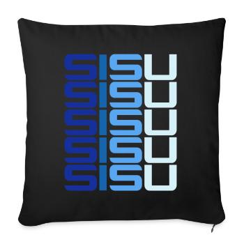 Sisu Soumi finnois finnois - Housse de coussin décorative 45 x 45 cm - noir - Devant