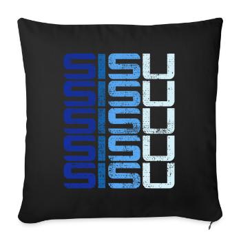 Sisu Finlande Finnois Suomi - Housse de coussin décorative 45 x 45 cm - noir - Devant