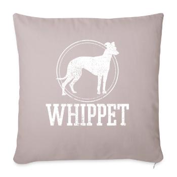 Whippet Haustier Hund - Sofakissenbezug 45 x 45 cm - helles Taupe - Vorne