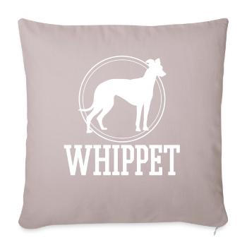 Whippet Hund Tier - Sofakissenbezug 45 x 45 cm - helles Taupe - Vorne