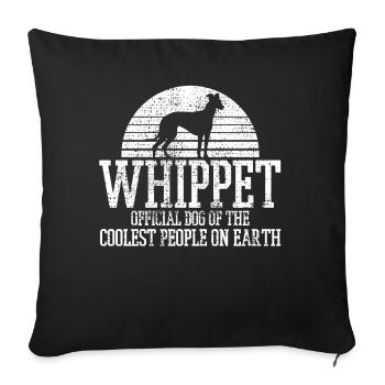 Whippet propriétaire de chien vétérinaire - Housse de coussin décorative 45 x 45 cm - noir - Devant