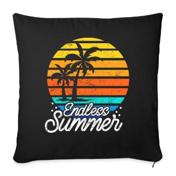 Plage tropicale Vacances d’été - Housse de coussin décorative 45 x 45 cm - noir - Devant