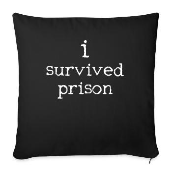 Released prisoners in prison - Sofa pillowcase 17,3'' x 17,3'' (45 x 45 cm) - black - Front