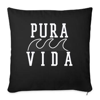 Costa Rica Tropical Beach - Sofa pillowcase 17,3'' x 17,3'' (45 x 45 cm) - black - Front