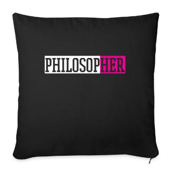 Philosophe philosophie professeur - Housse de coussin décorative 45 x 45 cm - noir - Devant