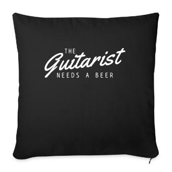 Guitariste guitariste guitariste - Housse de coussin décorative 45 x 45 cm - noir - Devant